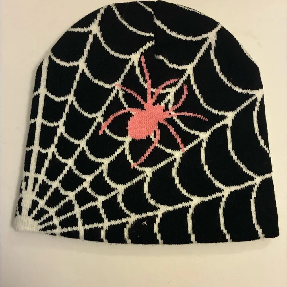 Black and White Spider Web Beanie